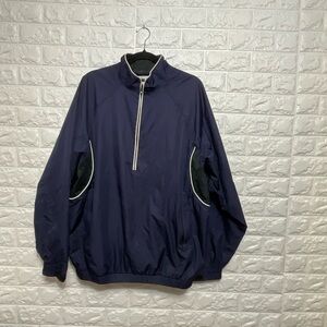 FootJoy DryJoys Tour Collection 1/2 Zip Golf Pullover Jacket Navy Black L